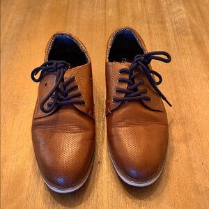 Stylish Brown Leather Kids Derby Shoes